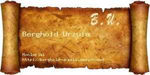 Berghold Urzula névjegykártya